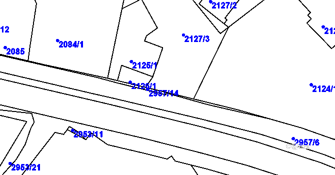 Parcela st. 2124/5 v KÚ Poruba, Katastrální mapa