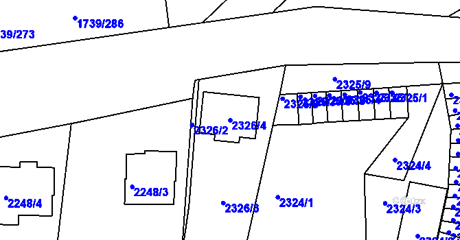 Parcela st. 2326/4 v KÚ Poruba, Katastrální mapa