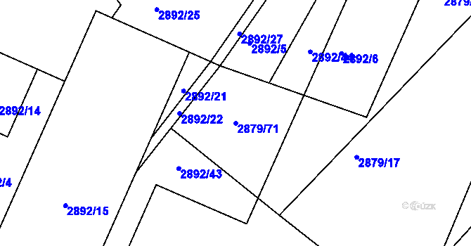 Parcela st. 2879/71 v KÚ Poruba, Katastrální mapa