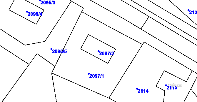 Parcela st. 2097/2 v KÚ Poruba, Katastrální mapa