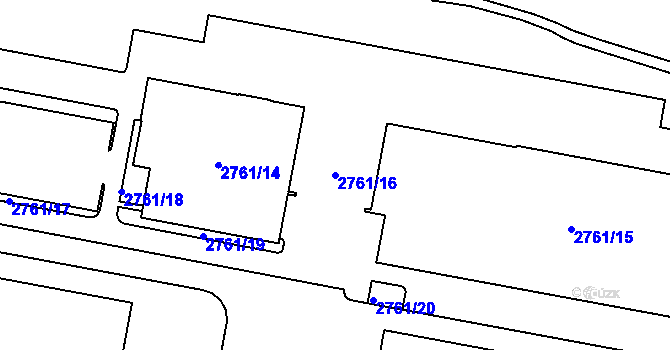 Parcela st. 2761/16 v KÚ Poruba, Katastrální mapa