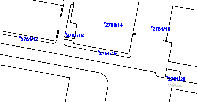 Parcela st. 2761/19 v KÚ Poruba, Katastrální mapa