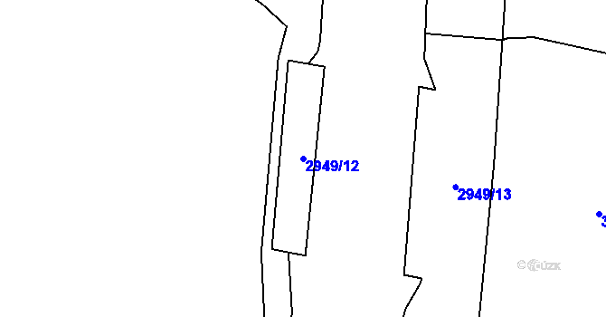 Parcela st. 2949/12 v KÚ Poruba, Katastrální mapa