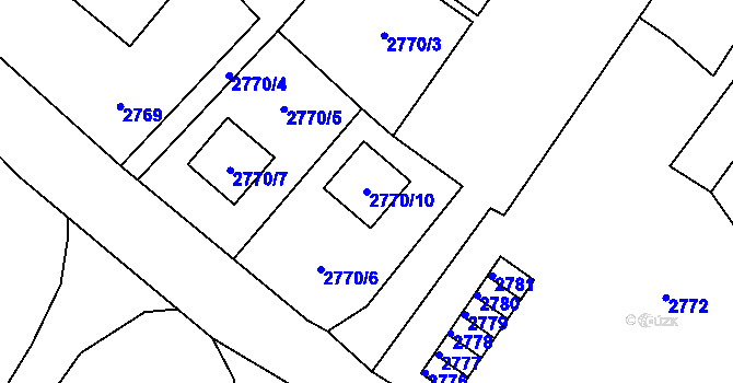 Parcela st. 2770/10 v KÚ Poruba, Katastrální mapa
