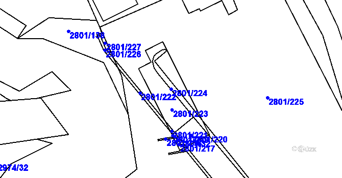 Parcela st. 2801/224 v KÚ Poruba, Katastrální mapa