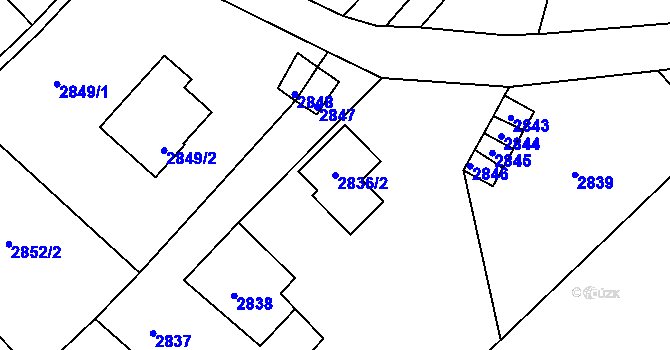 Parcela st. 2836/2 v KÚ Poruba, Katastrální mapa