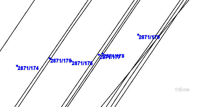 Parcela st. 2871/178 v KÚ Poruba, Katastrální mapa