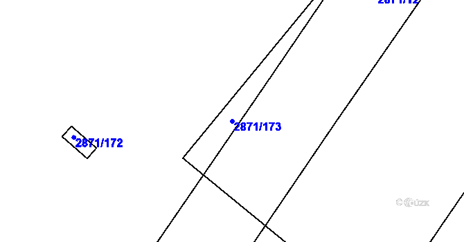Parcela st. 2871/173 v KÚ Poruba, Katastrální mapa