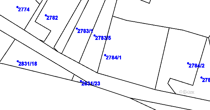 Parcela st. 2784/1 v KÚ Poruba, Katastrální mapa