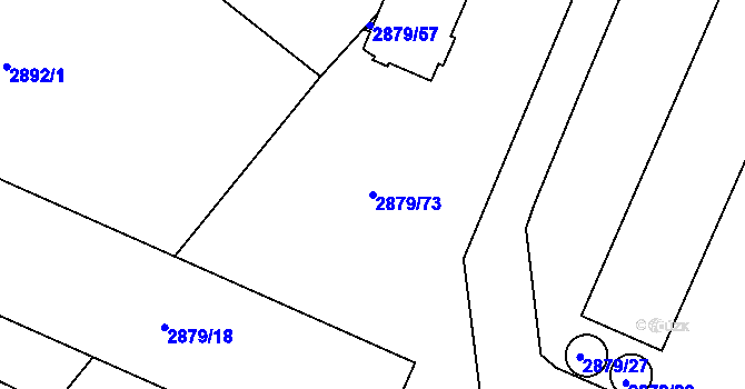 Parcela st. 2879/73 v KÚ Poruba, Katastrální mapa