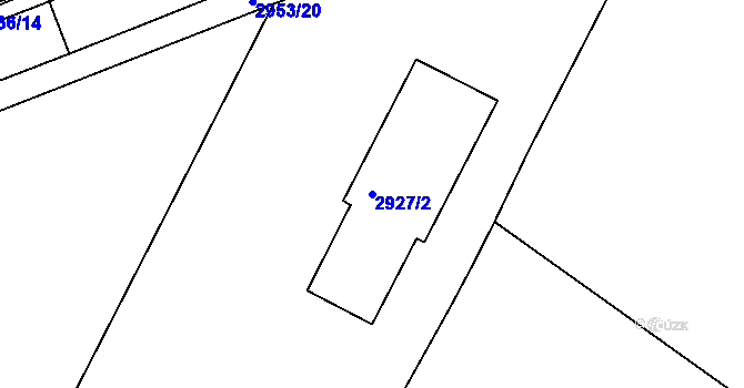 Parcela st. 2927/2 v KÚ Poruba, Katastrální mapa