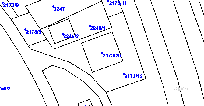 Parcela st. 2173/26 v KÚ Poruba-sever, Katastrální mapa
