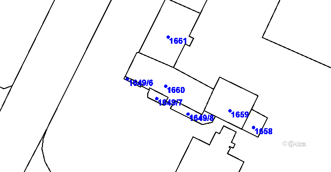 Parcela st. 1660 v KÚ Poruba-sever, Katastrální mapa