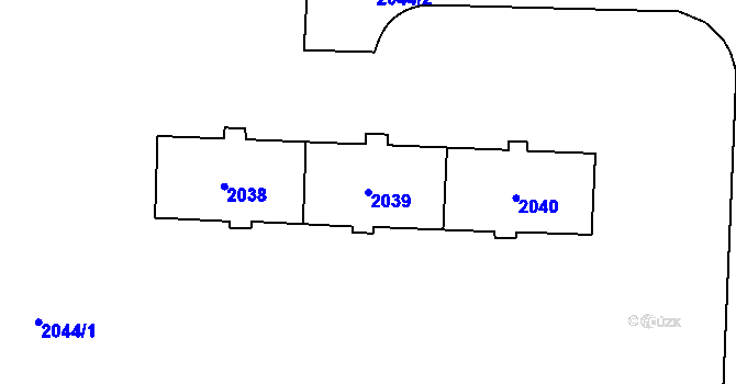 Parcela st. 2039 v KÚ Poruba-sever, Katastrální mapa