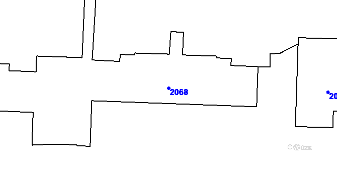 Parcela st. 2068 v KÚ Poruba-sever, Katastrální mapa