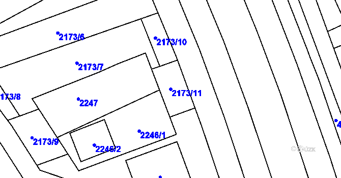 Parcela st. 2173/11 v KÚ Poruba-sever, Katastrální mapa