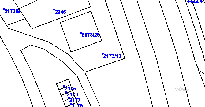 Parcela st. 2173/12 v KÚ Poruba-sever, Katastrální mapa