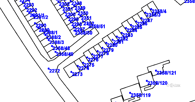 Parcela st. 2278 v KÚ Poruba-sever, Katastrální mapa