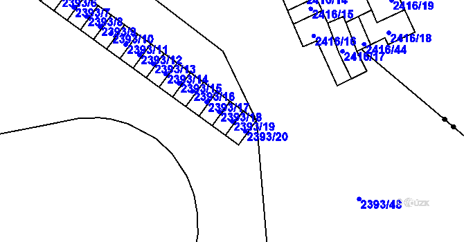 Parcela st. 2393/19 v KÚ Poruba-sever, Katastrální mapa