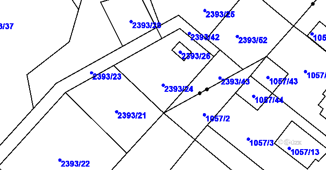 Parcela st. 2393/24 v KÚ Poruba-sever, Katastrální mapa