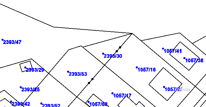 Parcela st. 2393/30 v KÚ Poruba-sever, Katastrální mapa
