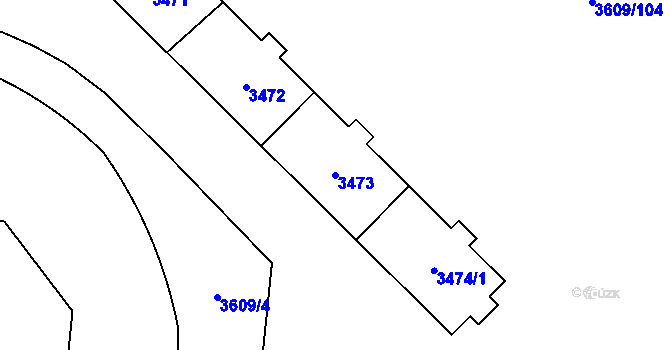 Parcela st. 3473 v KÚ Poruba-sever, Katastrální mapa