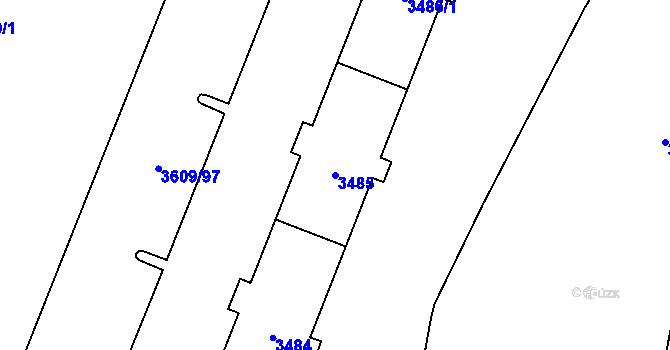 Parcela st. 3485 v KÚ Poruba-sever, Katastrální mapa