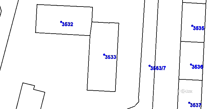 Parcela st. 3533 v KÚ Poruba-sever, Katastrální mapa
