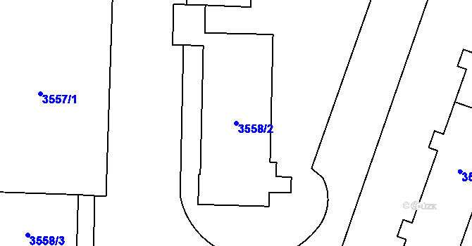Parcela st. 3558/2 v KÚ Poruba-sever, Katastrální mapa