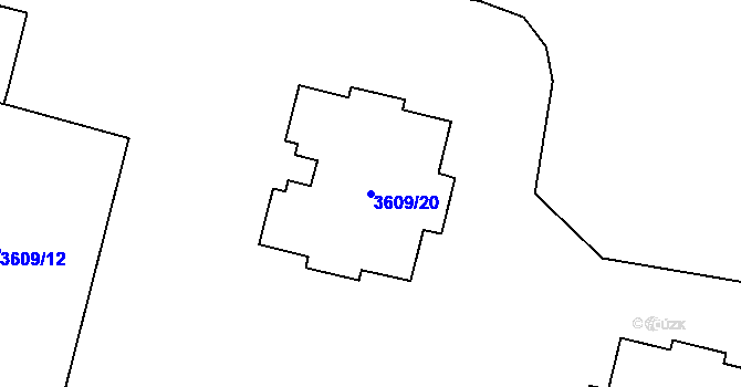 Parcela st. 3609/20 v KÚ Poruba-sever, Katastrální mapa