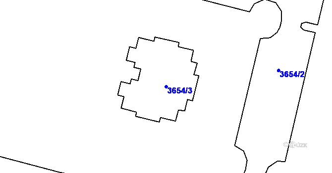 Parcela st. 3654/3 v KÚ Poruba-sever, Katastrální mapa