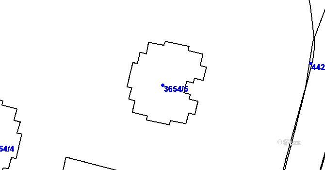 Parcela st. 3654/5 v KÚ Poruba-sever, Katastrální mapa