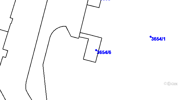 Parcela st. 3654/6 v KÚ Poruba-sever, Katastrální mapa
