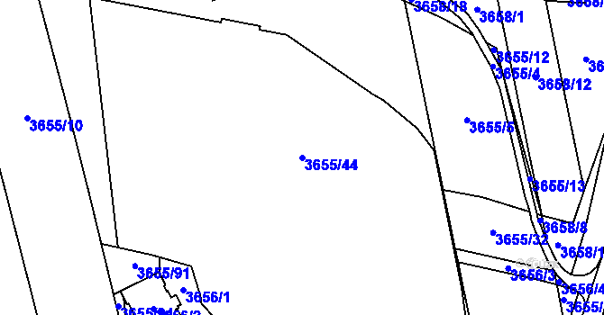 Parcela st. 3655/44 v KÚ Poruba-sever, Katastrální mapa