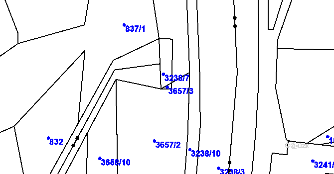 Parcela st. 3657/3 v KÚ Poruba-sever, Katastrální mapa