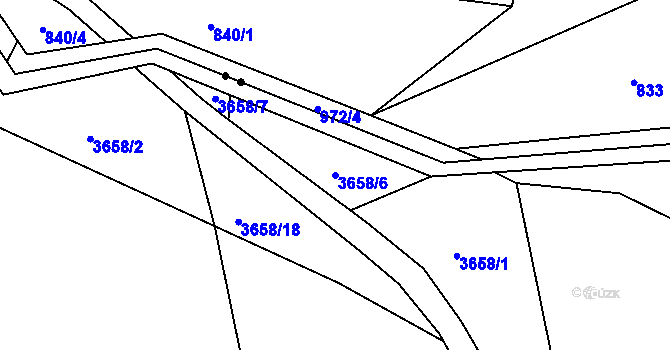 Parcela st. 3658/6 v KÚ Poruba-sever, Katastrální mapa