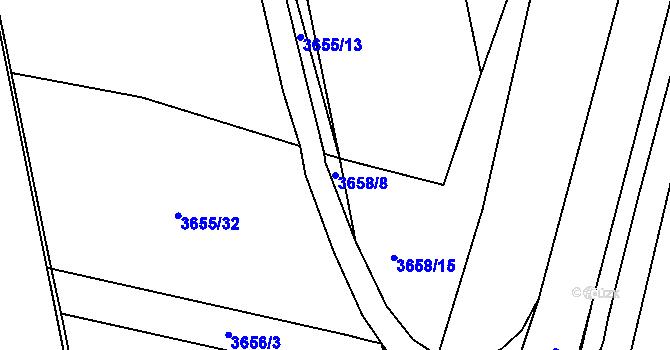 Parcela st. 3658/8 v KÚ Poruba-sever, Katastrální mapa
