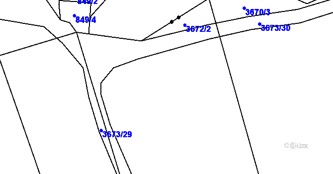 Parcela st. 3672/1 v KÚ Poruba-sever, Katastrální mapa