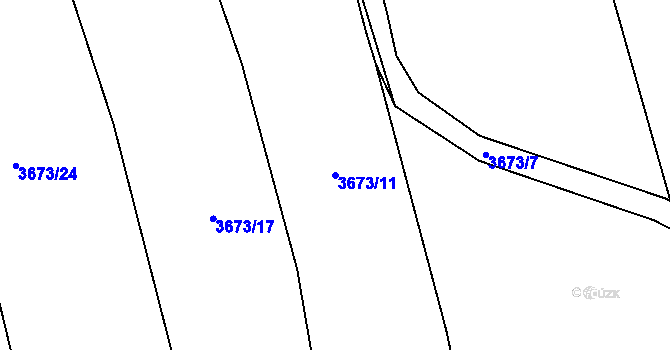 Parcela st. 3673/11 v KÚ Poruba-sever, Katastrální mapa