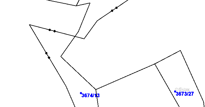 Parcela st. 3674/1 v KÚ Poruba-sever, Katastrální mapa