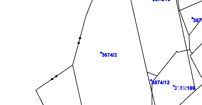 Parcela st. 3674/2 v KÚ Poruba-sever, Katastrální mapa