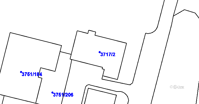 Parcela st. 3717/2 v KÚ Poruba-sever, Katastrální mapa