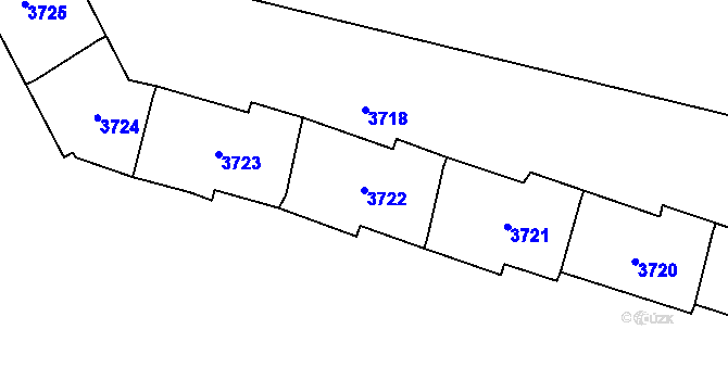 Parcela st. 3722 v KÚ Poruba-sever, Katastrální mapa