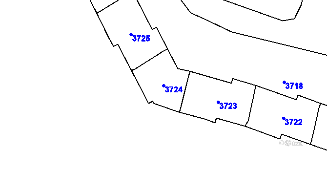 Parcela st. 3724 v KÚ Poruba-sever, Katastrální mapa