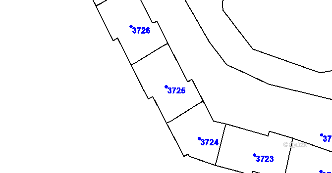 Parcela st. 3725 v KÚ Poruba-sever, Katastrální mapa