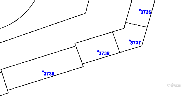 Parcela st. 3738 v KÚ Poruba-sever, Katastrální mapa