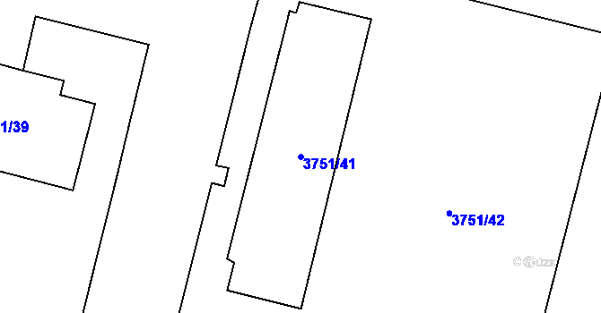 Parcela st. 3751/41 v KÚ Poruba-sever, Katastrální mapa