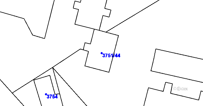 Parcela st. 3751/44 v KÚ Poruba-sever, Katastrální mapa