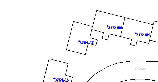 Parcela st. 3751/87 v KÚ Poruba-sever, Katastrální mapa