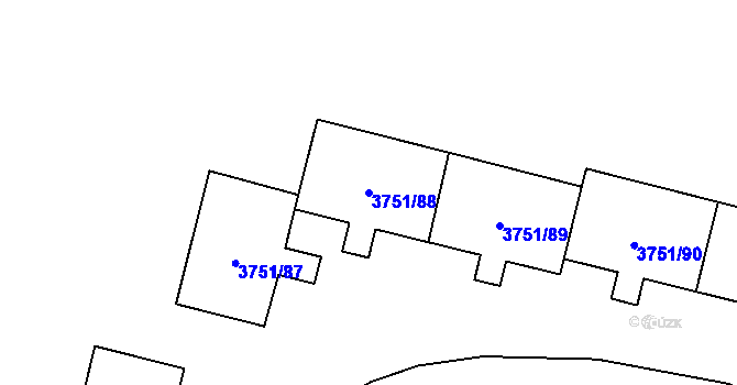 Parcela st. 3751/88 v KÚ Poruba-sever, Katastrální mapa